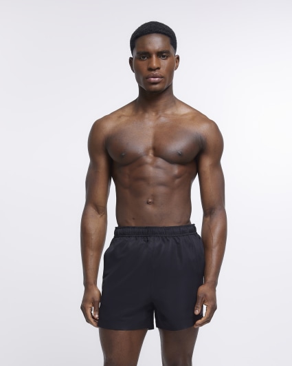 Black regular fit swim shorts