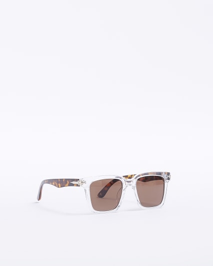 Brown tortoise shell square sunglasses