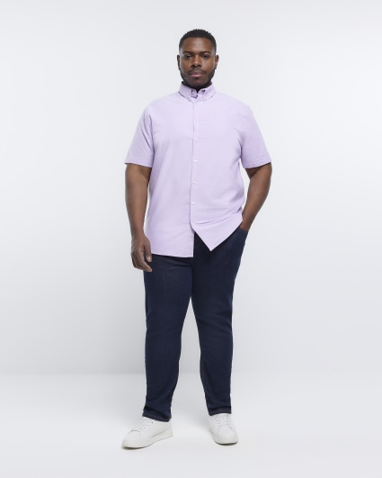Big & Tall purple slim fit oxford shirt