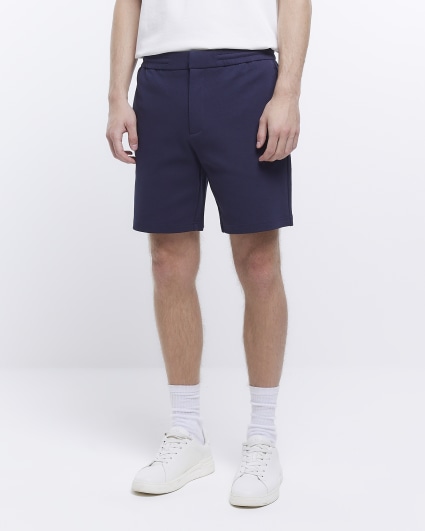 Navy slim fit shorts