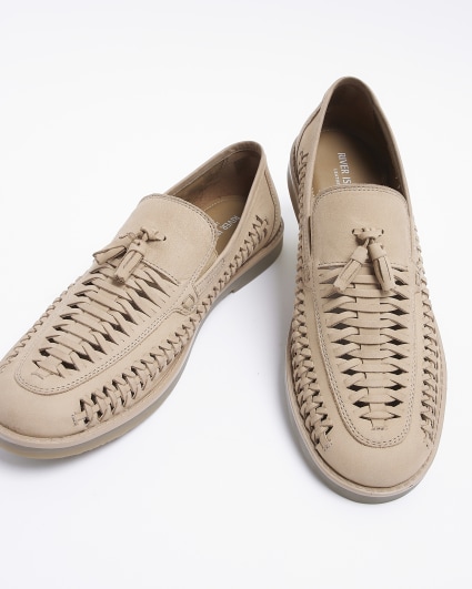 Stone woven tassel detail loafers