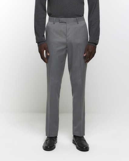 Dark Charcoal Twill Classic Fit Suit Pants