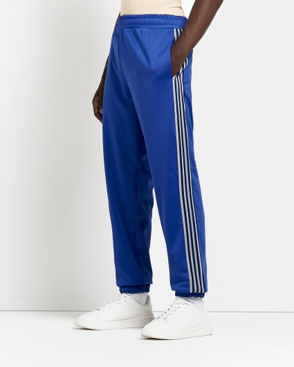 Blue Slim ft stripe Cuffed Joggers