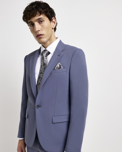 Blue Skinny fit suit jacket