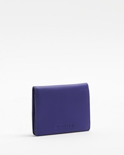 Purple leather bifold cardholder