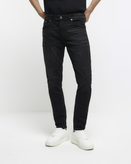 Washed black skinny fit jeans