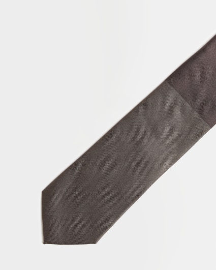 Brown Silk Diagonal Tie