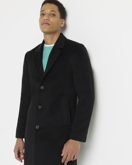 Black single breasted overcoat