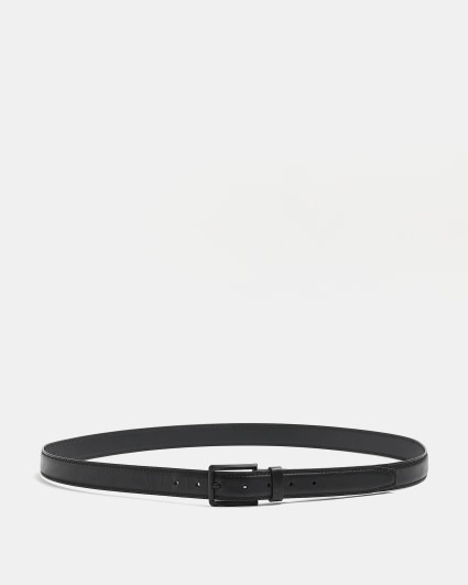 Big & Tall black faux leather belt