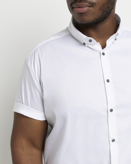 Big & Tall White muscle fit stretch Shirt