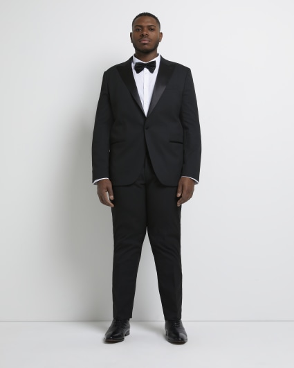 Big and Tall Black slim fit tux suit trousers