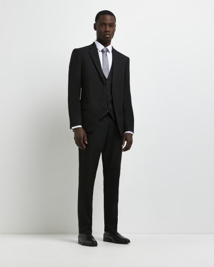 Skinny fit black on sale suits