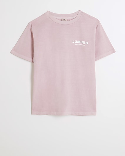 Boys pink Luminis graphic t-shirt