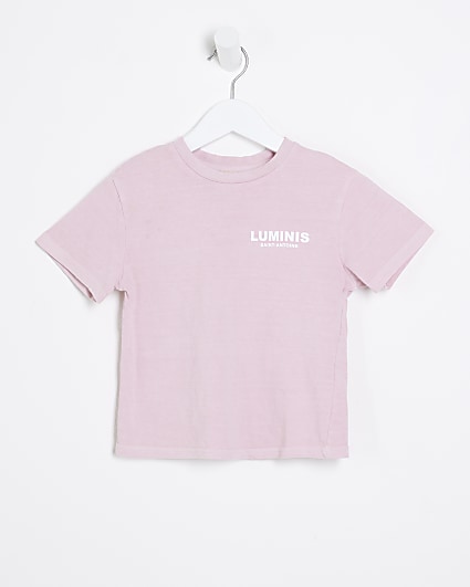 Mini boys pink Luminis graphic t-shirt