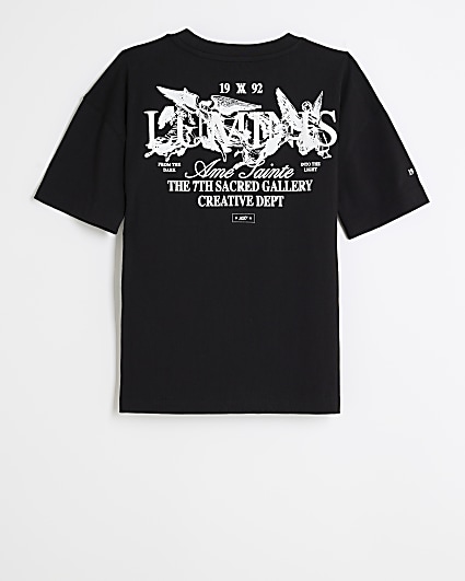 Boys black gothic graphic t-shirt