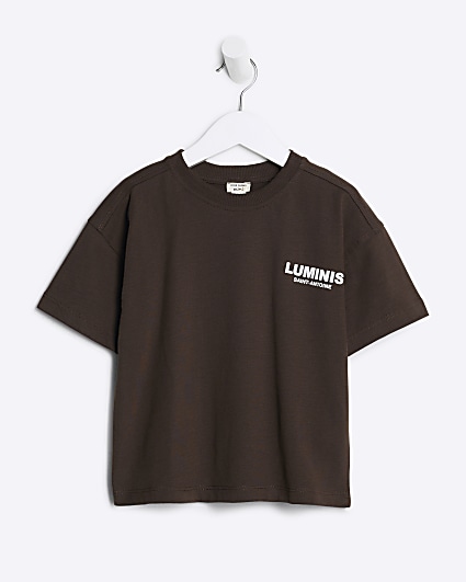 Mini Boys Brown Luminis Graphic T-Shirt