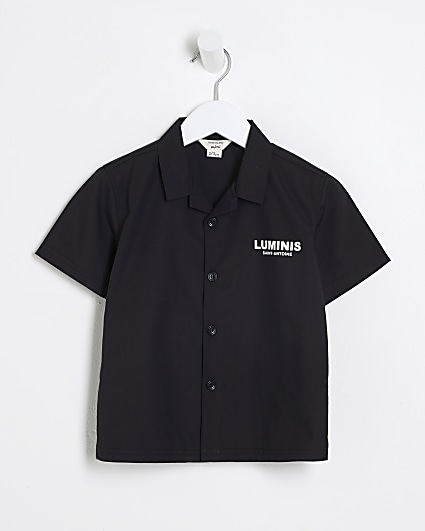 Mini boys black Luminis graphic shirt