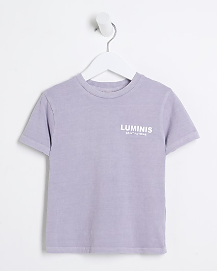 Mini boys purple Luminis graphic t-shirt