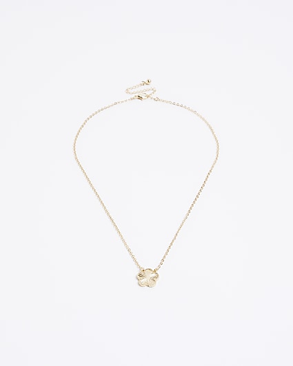 Gold colour flower necklace