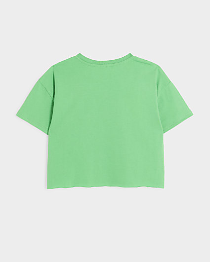 Girls green Number Graphic Print T-Shirt