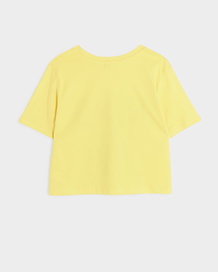 Girls yellow graphic print t-shirt