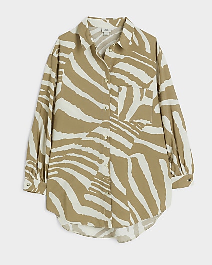 Girls beige zebra print shirt