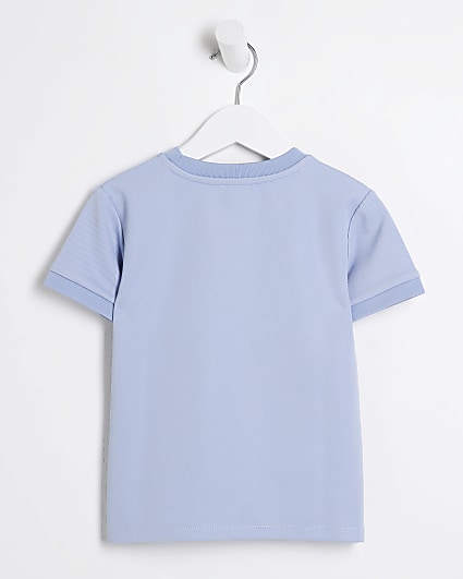Mini boys blue twill smart t-shirt
