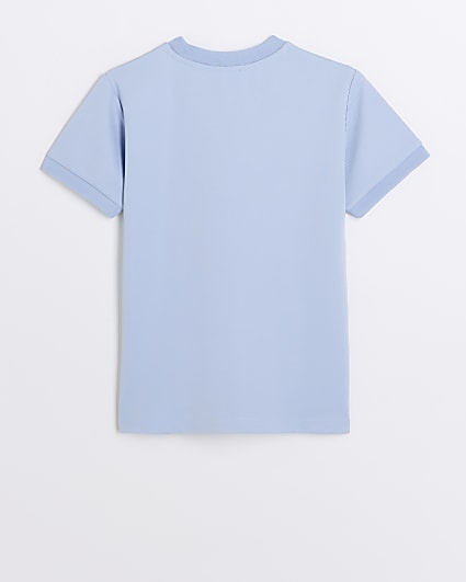 Boys blue twill smart t-shirt