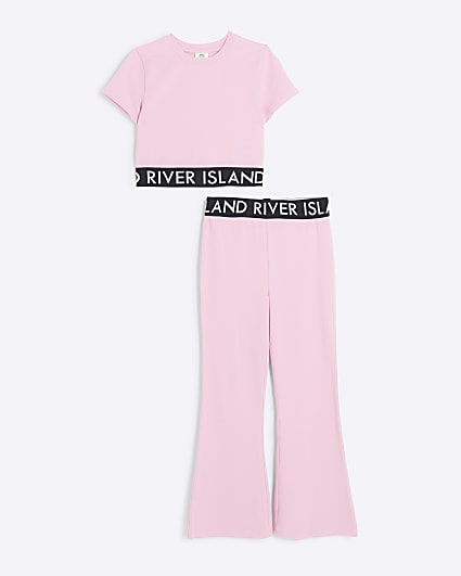Girls pink RI t-shirt and leggings set