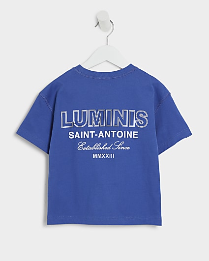 Mini boys blue Luminis graphic t-shirt