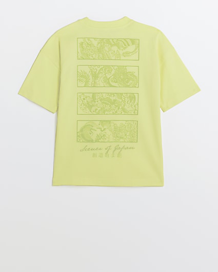 Boys Lime Green Graphic Japanese T-shirt