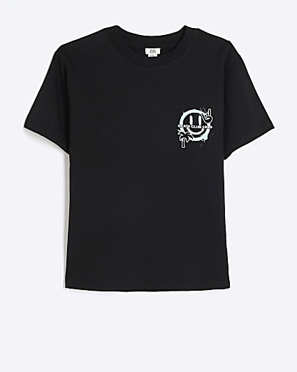 Boys black graphic t-shirt