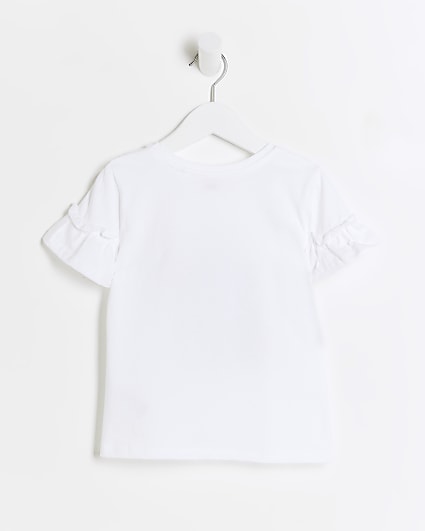 Mini girls white perfume graphic t-shirt