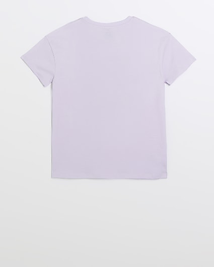 Girls purple graphic bear t-shirt