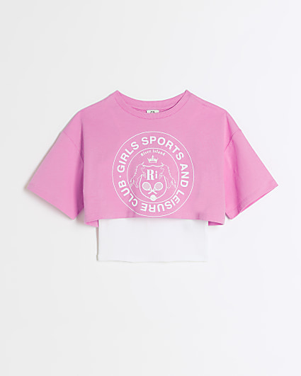 Girls pink 2 in 1 graphic t-shirt