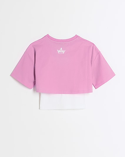 Girls pink 2 in 1 graphic t-shirt