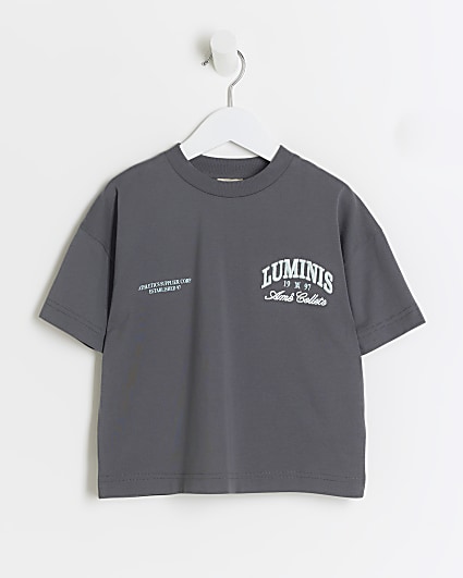 Mini boys grey graphic t-shirt
