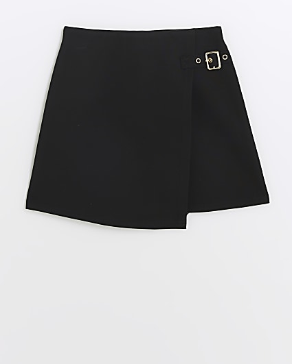 Girls black wrap skirt
