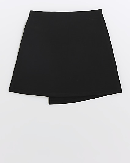 Girls black wrap skirt