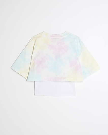 Girls Multi Colour Tie Dye T-shirt set