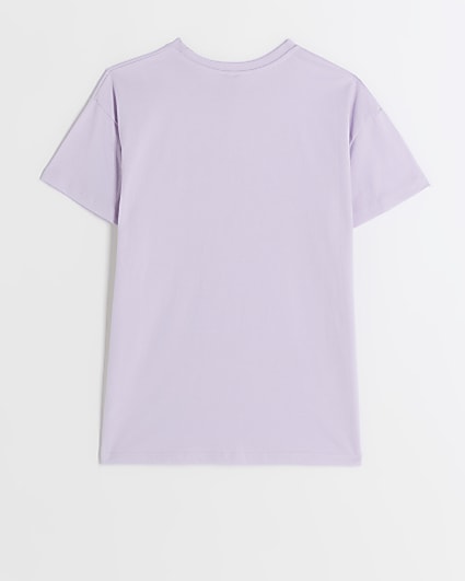 Girls purple graphic print t-shirt