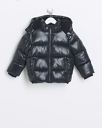 Mini boys black puffer jacket