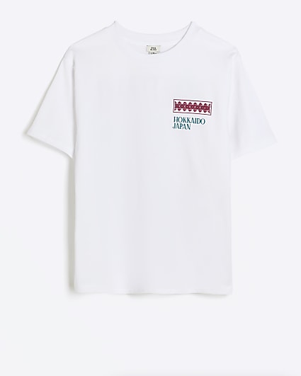 Boys white Japanese back graphic t-shirt