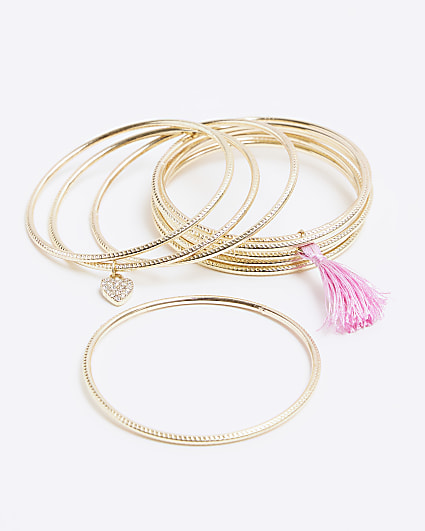 Girls gold bangle bracelets 10 pack