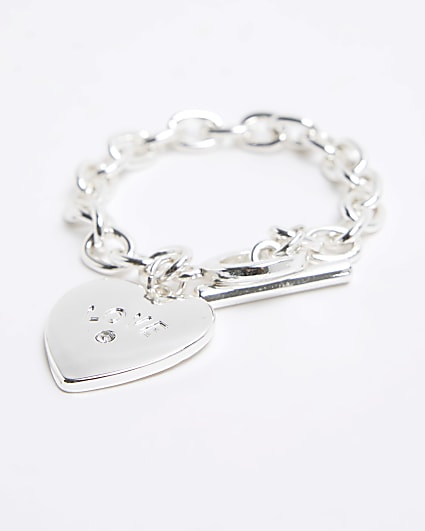 Girls silver Heart Bracelet