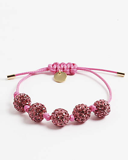 Girls pink beaded bracelet