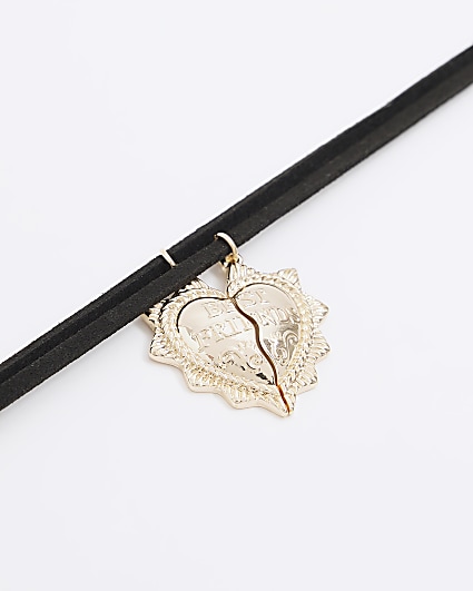 Gold colour BFF heart necklace