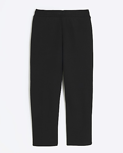 Boys black textured joggers