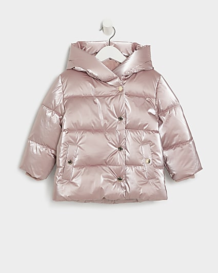 Mini girls pink heart padded jacket