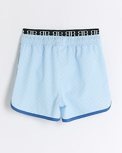 Mini boys blue RI monogram swim shorts
